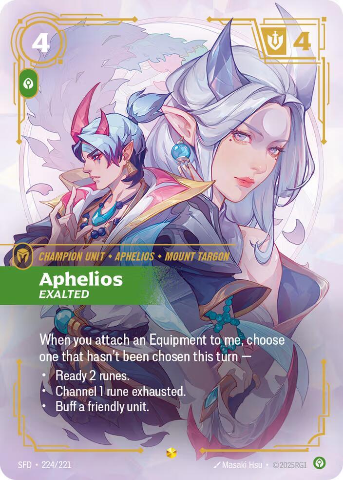 Aphelios, Exalted (Overnumbered) - Spiritforged - 224/221