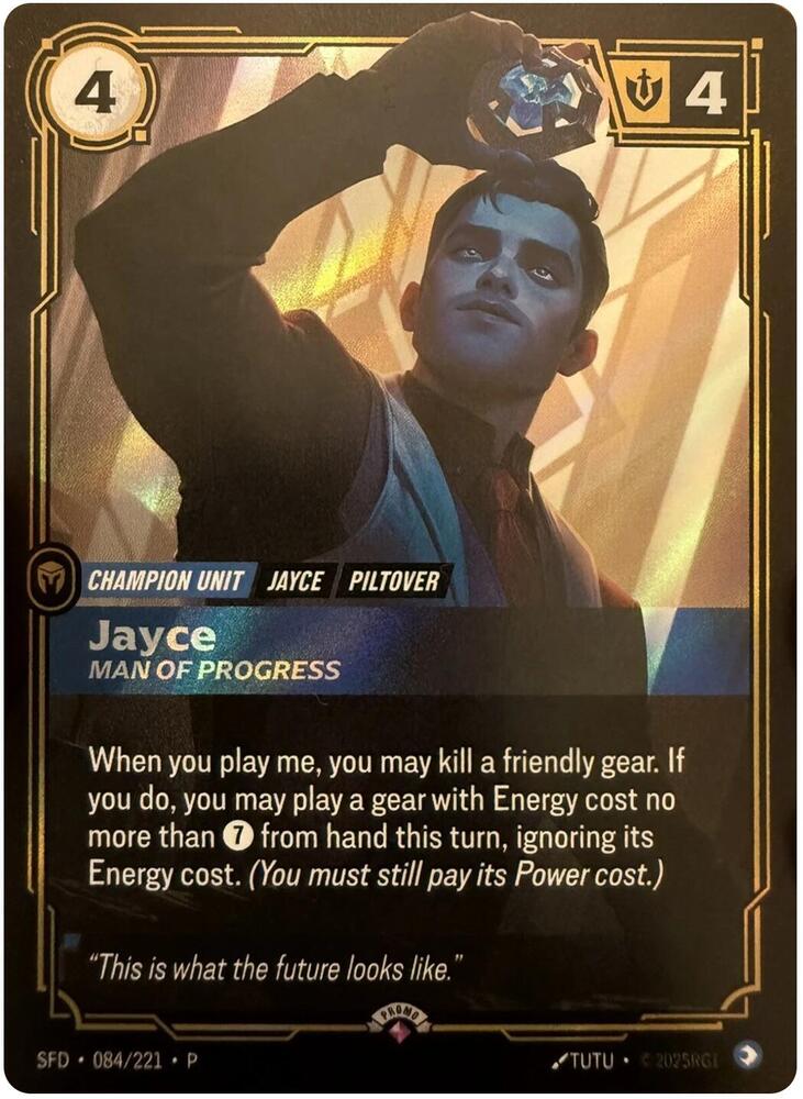 Jayce, Man of Progress - Riftbound Organized Play Promotional Cards - 084/221