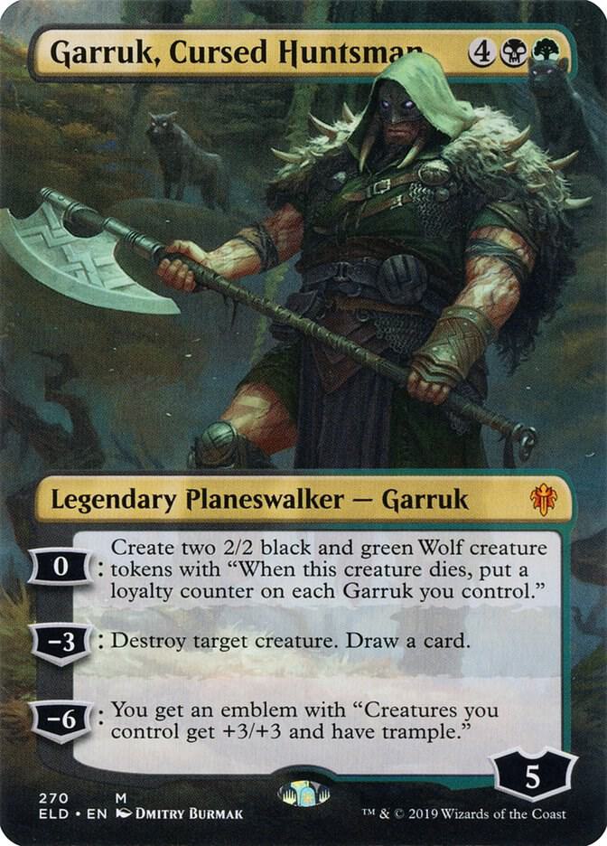 Garruk, Cursed Huntsman (Borderless) - Throne of Eldraine - 270