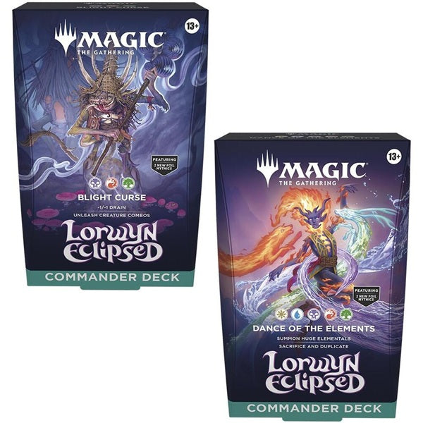 Magic the Gathering CCG: Lorwyn Eclipsed COMBO - Collector Booster Display (12), Play Booster Display (30), Bundle, 2 Commander Decks