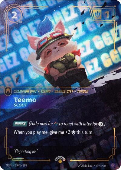 Teemo - Scout (GG EZ) - Riftbound Organized Play Promotional Cards - 197b/298