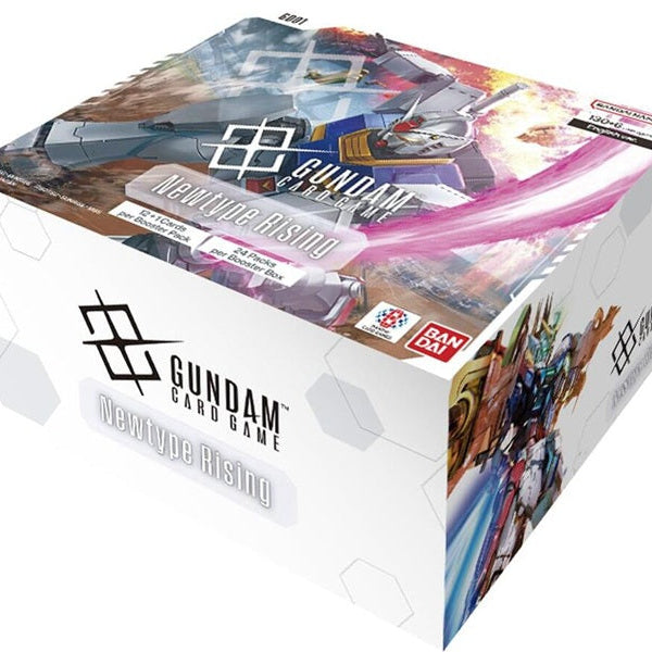 Gundam card game box with colorful artwork on a white background