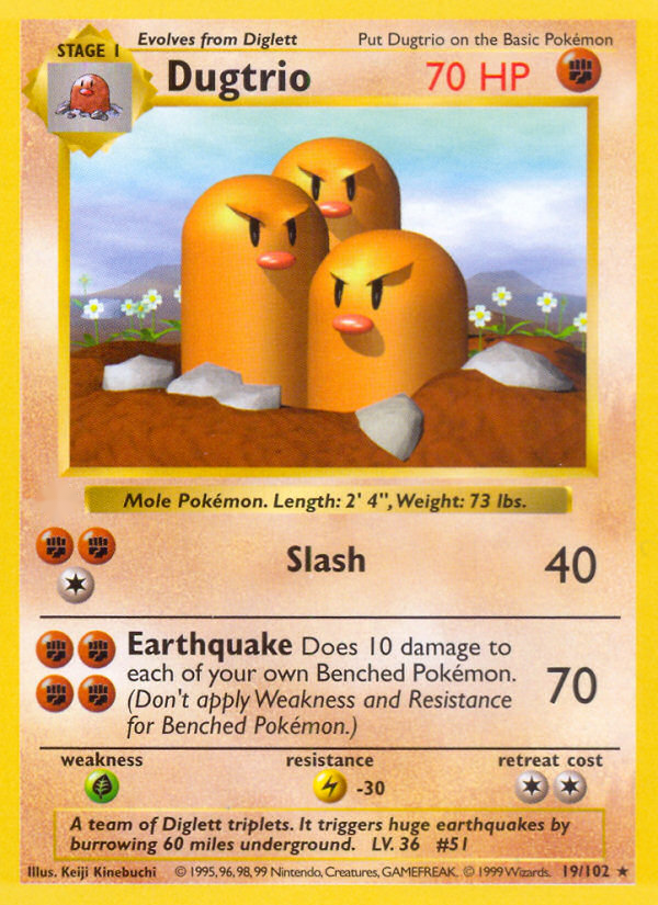 Dugtrio - Base Set - 019/102